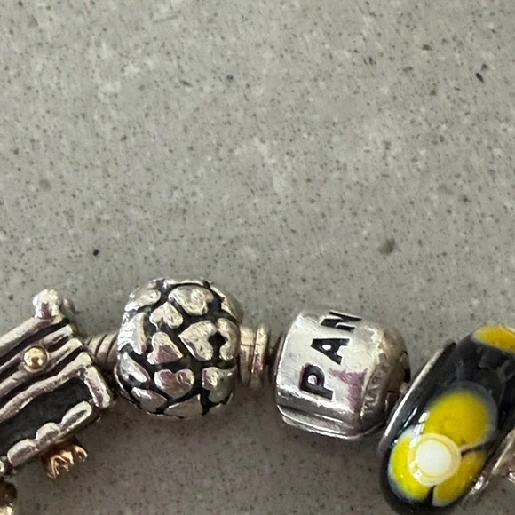 Pandora Black and Yellow Floral Charm Bracelet - Picture 2 of 5